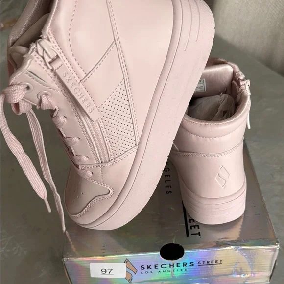 Pink High-Top Sneakers Girls  Size 2 - Picture 4 of 15